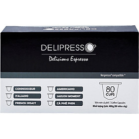 Cà phê Delipresso French Roast 80 viên x 6g