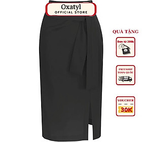 Chân váy công sở Oxatyl M234 dáng bút chì ôm sẻ tà trước