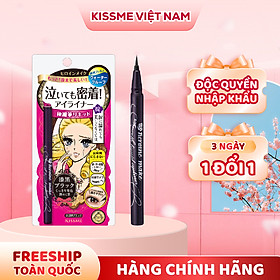 Bút Kẻ Mắt Nước Không Trôi Không Lem Nét Siêu Sắc Mãnh Kissme Heroine Make Eyeliner Smooth Keep 0.4 mL - Màu Đen Tuyền