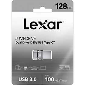 USB Lexar 128G JumpDrive DualDriveD35C USB3.0 TypeC (LJDD35C128G-BNBNG) | Hàng Chính Hãng