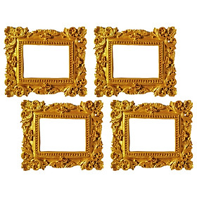 Resin Picture Frame, Antique Mini Embossed Jewelry Display Frame Photography Photo Frame Tabletop Photo Frame for Holiday Party Home Wall Decor