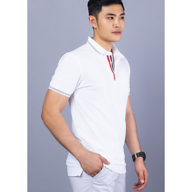 Mua Áo polo nam trắng trơn viền cổ xám 1088 Papka