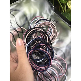 SET 50/100 thun buộc tóc co giãn SỢI MẢNH nhiều màu sắc phong cách Hàn Quốc