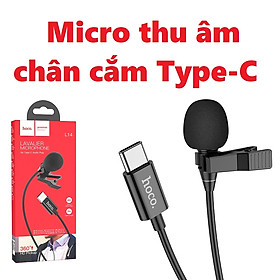 Mua Micro thu âm có kẹp cài áo chân cắm 3.5m / type C hoco L14  cho điện thoại / laptop - Hàng chính hãng - Chân type-C