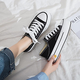 Giày vải thời trang độn đế , đạp gót , để gót mẫu siêu HOT màu Đen