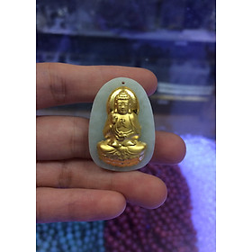 Phật Bản Mệnh A Di Đà ngọc Nephrite mạ vàng