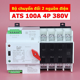 Bộ chuyển nguồn tự động, chuyển đổi hai nguồn điện LW ATS 4P 100A cho điện 3 pha không gián đoạn