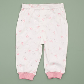 Quần dài chất cotton màu trắng họa tiết giày hồng cho bé yêu