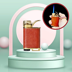 Mua Hộp quẹt bật lửa khè hình dụng cụ hút thuốc thân bọc da - (xài gas)