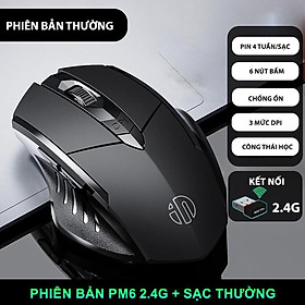 Chuột không dây bluetooth sạc pin TEKKIN A10 silent giới hạn gaming 6 nút bấm - hàng nhập khẩu