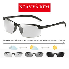 Kính mát nam - Kính đổi màu mnam05 cảm quang đổi màu kính râm phân cực 3043 ngày và đêm, kính râm nam lái xe