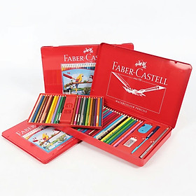 Bộ màu chì nước Faber Castell HongKong hộp thiếc kèm quà tặng