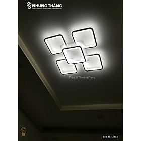 Đèn LED ốp trần Decor hình vuông NT027 - 3 Chế Độ Ánh Sáng - Tăng Giảm Ánh Sáng - Điều Khiển Từ Xa - Kết Nối Điện Thoại