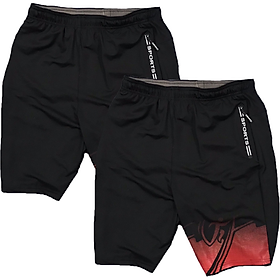 Combo 2 quần short nam thể thao thun lạnh cao cấp thoải mái, năng động, trẻ trung - FORMEN SHOP - FMCB3PS094 - ĐEN XANH ĐEN - L
