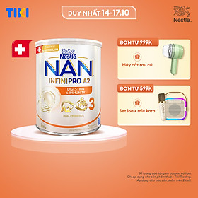 Sữa bột NAN INFINIPRO A2 3 với công thức đầu tiên chứa đạm A2, 6HMO & Lợi khuẩn kép nhập khẩu Thụy Sĩ - Hộp 800g (2 - 6 tuổi)