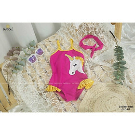 Bộ đồ bơi liền mảnh cho bé gái hình Pony phối turban dễ thương size 10-20kg hàng thiết kế cao cấp