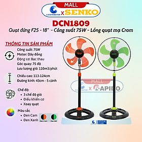 Mua Quạt Đứng Công Nghiệp Senko DCN1809 - Lồng Quạt Mạ Crom - Hàng Chính Hãng - Bảo Hành 24 Tháng