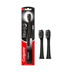 Combo Bàn chải điện Colgate Sonic 360 Charcoal với lông chải phủ than kháng khuẩn và 2 Đầu thay màu đen