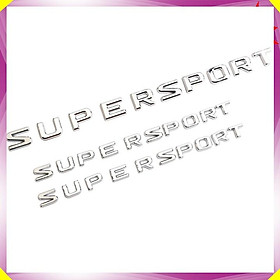 Bộ Decal tem chữ Super Sport dán đuôi xe và hông xe ô tô