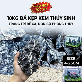 Combo 10kg Đá Kẹp Kem Mix Size 4-25cm Trang Trí Bể Cá, Thủy Sinh, Non Bộ Đẹp (Ảnh Thật) - 10KG