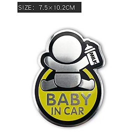 Tem nhôm Baby In Car dán xe ô tô