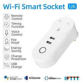 Tuya Mini Smart WiFi Socket UK Remote Control by Smart Phone from Anywhere Timing Function, Voice Control for Amazon