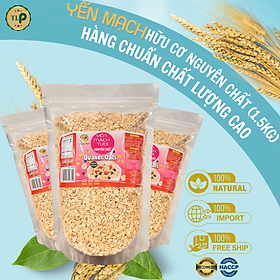 Yến Mạch TLP.100% Organic Hữu Cơ Cán Vỡ Dẹp Giảm Cân Ăn Kiêng 1.5kg - gồm