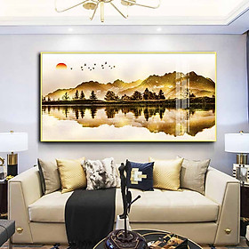 Mua Tranh mica cao cấp Phong cảnh núi rừng bên sông - MK041