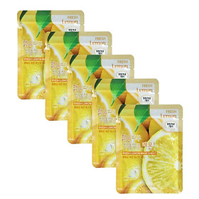 Hình ảnh Combo 5 Mặt Nạ 3W Clinic Fresh Lemon Mask Sheet Chiết Xuất Từ Chanh 23ml/Miếng