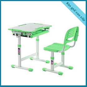 Mua Bộ bàn ghế tựa lưng cho trẻ cho phép điều chỉnh độ cao bằng tay (B203) - Xanh