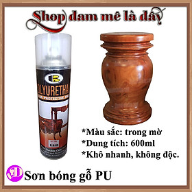 Sơn gỗ, đánh bóng gỗ màu Trong Mờ No.1911 Bosny dung tích 600ml, sơn pu cho gỗ pha sẵn