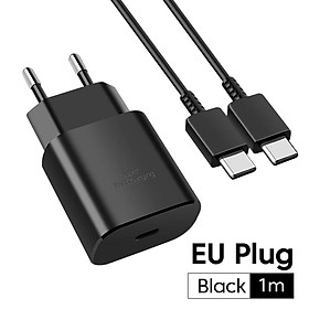 1/2/5/10set Sạc nhanh nhanh 25W Loại C USB-C PD Tường PD Bộ sạc EU Bộ chuyển đổi nguồn điện cho Samsung Note 10 20 S10 S20 S22 Màu sắc: 2in1 US Black 18W