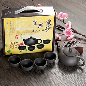 Mua Bộ bình trà 4 tách Nhật Bản - có màu đen và đỏ giao ngẫu nhiên