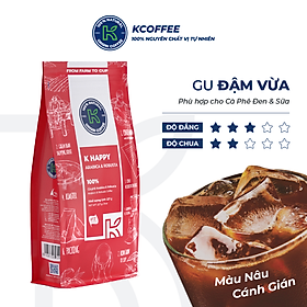 Hình ảnh Cà phê rang xay K-Coffee Robusta Arabica chuẩn xuất khẩu K-Happy (227g/gói)