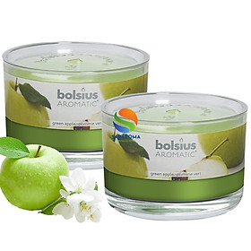 Combo 2 ly nến thơm tinh dầu Bolsius Green Apple 155g - hương táo xanh, nến trang trí, thơm phòng, thư giãn, Hỗ trợ khử mùi