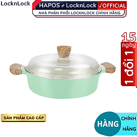 Mua Nồi nhôm chống dính nắp thủy tinh Lock&Lock màu Mint CCA201(20cm) CCA202( 24cm) CCA203(26cm) - hàng chính hãng- Hapos