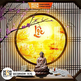 Mua Đèn Hào Quang Phật In Tranh Trúc Chỉ DECORNOW 30 40 cm  Trang Trí Ban Thờ  Hào Quang Trúc Chỉ CHỮ LỘC DCN-TC15