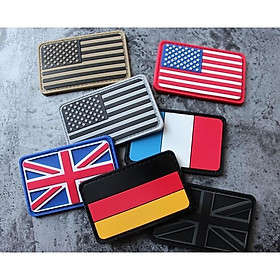 Patch_miếng dán velcro PVC cờ các nước_chiến thuật