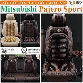Áo trùm lót bọc ghế xe ô tô Mitsubishi Pajero da PU hạt gỗ tự nhiên CAO CẤP