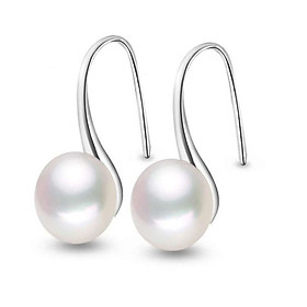 Bông Tai Ngọc Trai Nước Ngọt Thiên Nhiên - Kiểu Móc Hoa - Trang Sức Cô Tấm - SPOOL PEARL (8ly) - CTJ4810
