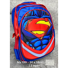 Balo in nổi hình 3D Supperman cho bé trai