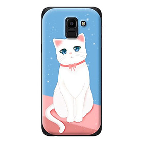 Ốp lưng cho Samsung Galaxy J6 2018 mèo trắng 1 - Hàng chính hãng