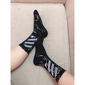 Combo 2 đôi tất (vớ) unnisex Off White tia điện (trắng , đen)
