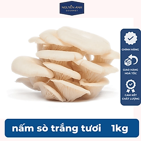 Nấm sò trắng tươi 1kg nông trại Nấm Xanh Chỉ giao HCM