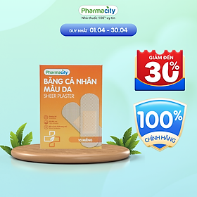 Băng cá nhân Pharmacity Plaster 72x18mm (Hộp 10 miếng)