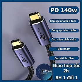 Mua Cáp sạc nhanh PD 100w (20v/5a) e-marker dây nilon chắc chắn kèm dây quấn chống rối - Hồ Phạm