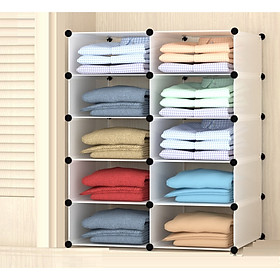 Mua Kệ Nhựa Đa Năng Chia Ngăn Tủ 10 Ô  Kiểu 2x5 Màu Trắng