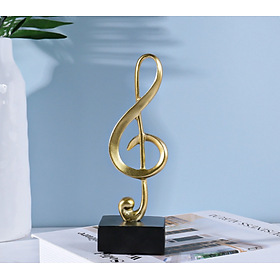 Mô hình 3 nốt nhạc, khoá sol mạ đồng bàn làm việc decor trang trí nhà cửa - Hàng chính hãng