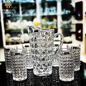 Mua Bộ Bình Nước Pha Lê Bohemia Diamond Gồm Bình 1250ml Và Set 6 Cốc 260ml  Bộ Bình Ly Trang Trí Phòng Khách Đẹp  Nhập Đức