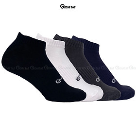 Hộp 4 đôi tất vớ nam cổ ngắn GOMTAT chất sợi tre cao cấp, mềm mại thoáng mát, khử mùi kháng khuẩn - GOMTAT-SOITRE-NGAN - 4 đôi đủ màu